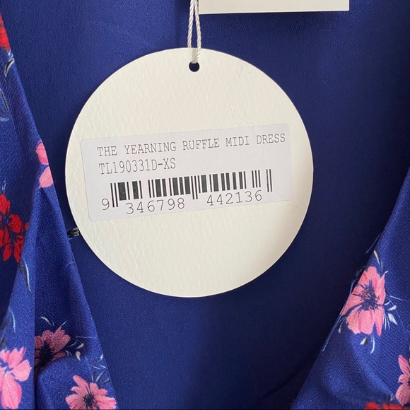 TALULAH The Yearning Ruffle Blue Midi Dress - Picture 13 of 16